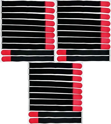 30x 50 cm x 50 mm wiederverschließbare Klett-Kabelbinder ROT mit Metall-Öse - Kabel-Klettband 500 mm wiederverwendbar