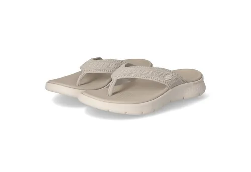 Skechers Go Walk Flex Sandal Holly – Damen Zehentrenner in Beige - Sandalen mit Goga Mat Fußbett für optimalen Komfort, 100% vegan und maschinenwaschbar – ideal für den Alltag und Freizeit.