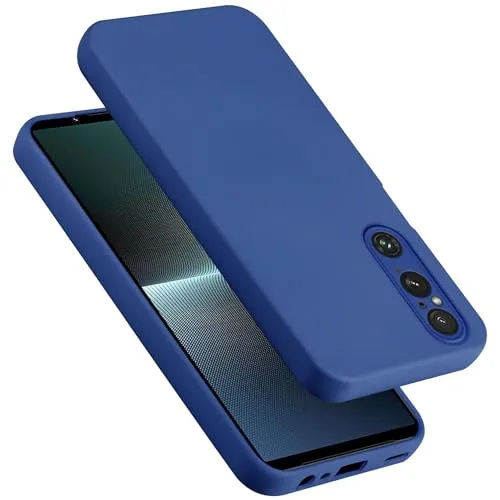 Cadorabo Hülle kompatibel mit Sony Xperia 1 V Hülle Silikon Handyhülle für Xperia 1 V Case aus flüssigem Silikon- Kratzfeste und stoßfeste dünne TPU Schutzhülle - Liquid BLAU