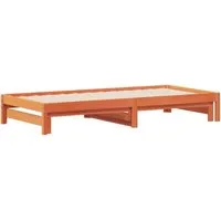 vidaXL Ausziehbares Tagesbett Wachsbraun 90x200 cm aus Kiefernholz - Vielseitiges Tagesbett aus massivem Kiefernholz, ideal als Sofa oder Bett für Übernachtungsgäste. Stabil und langlebig mit Lattenrost für optimale Luftzirkulation.