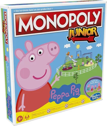 Monopoly Junior Peppa Pig - Gesellschaftsspiel für Kinder ab 5 Jahren, fördert Zählen und Spaß mit Peppa Wutz und Familie