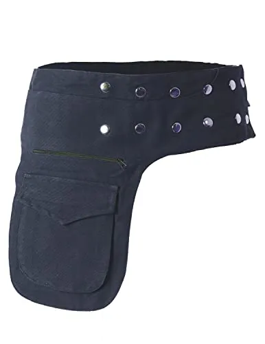 vishes Gürteltasche aus Baumwolle - Dunkelgrau, Größe 32-40 - Stylische und flache Bauchtasche aus robuster Baumwolle, verstellbar für Größen 32-40. Mit zwei großen Fächern, ideal für Wertsachen und praktischem Design – perfekt für Freizeit, Reisen oder Outdoor-Aktivitäten.