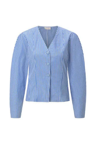 RICHROYAL Blusenblazer Blau Größe S (40) - Eleganter Blusenblazer aus 100 % Baumwolle in Blau, ideal für vielseitige Outfits und komfortable Passform.