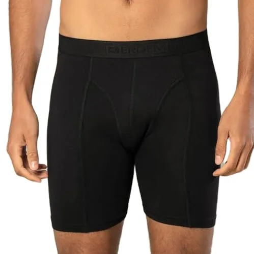 Erdem Men, Lange Boxershorts, Premium Herrenunterwäsche, Boxershorts für Männer, Bequeme Unterwäsche Mann, Herren, Baumwolle, Elasthan, Atmungsaktiv, Schwarz, L