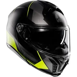 AGV Tourmodular Perception Klapphelm, schwarz-grau-gelb, Größe XS - Motorradhelm mit ECE 22-06 Zertifizierung, 3 Schalengrößen und 5-Dichten-EPS für optimalen Schutz und Komfort.
