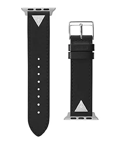 Guess Uhrenarmband für Apple Watch - 100% Leder, Schwarz - Uhrenarmbänder aus 100% Leder, stilvoll und langlebig, perfekt für die Apple Watch. Einheitsgröße für optimalen Tragekomfort.