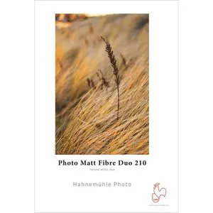 Hahnemühle Fotopapier Matt Fibre Duo 210 A4 - Druckerpapiere, beidseitig bedruckbar mit 210 g/m², ideal für hochwertige Fotodrucke und Fotobücher. Zellulosebasiertes Papier mit warmer Textur.