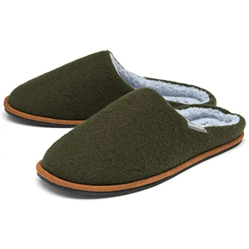 Dunlop Mens Hausschuhe Bequem Slip On Pantolettenschuhe Faux Fur Lined Felt Gedächtnisschaum Größens EU 41-46