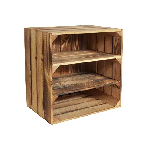 CHICCIE Weinregal Wino aus Holz - Geflammt 2X Regal Holzkiste