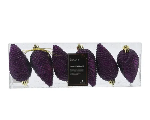 Kaemingk Christbaumschmuck, Christbaumschmuck Zapfen 8cm Kunststoff 6 Stück - Feige