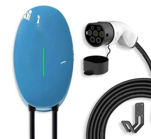 EIDYBOX Wallbox 11KW Ladegerät Typ 2 Ladekabel Elektroauto Home Ladestation 6M 16A Dreiphasig EV Charger, Wasserdicht IP66