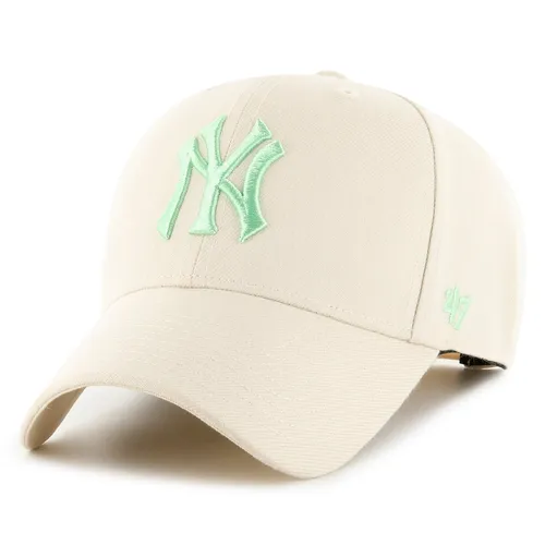 MLB New York Yankees NY Cap - Baseballcap für Fans - Baseball-Mützen & Caps, stylische Cremefarbene Kappe mit hochwertigem Materialmix für optimalen Tragekomfort und perfekten Look für jeden Fan.