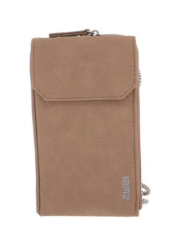 Mademoiselle.M MP30 Handytasche zum Umhängen - Umhängetasche aus hochwertigem Nubuk-Sand, 2-in-1 Smartphone-Etui & Geldbörse mit umlaufendem Reißverschluss und verstellbarem Riemen für optimalen Tragekomfort.