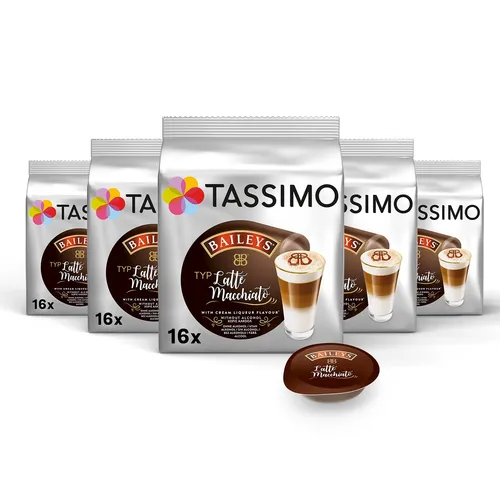 TASSIMO Latte Macchiato Baileys Kapseln - Kaffee-Kapseln mit dem einzigartigen Baileys Liköraroma, ideal für genussvolle Momente. Perfekt für Tassimo-Systeme.