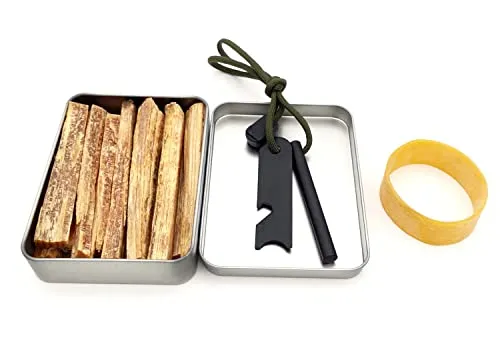 CZ-XING Survival Feuerstein Set ， Notfall-Feuerstarter, Magnesiumstab Flint Fire Starter, wasserdichte Box, Outdoor Fatwood Stick Fire Starter Survival Tool
