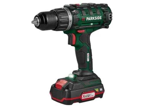 PARKSIDE 20V 2in1 Akku Bohrschrauber Set PABS 20-Li G8 - Komplettes Set mit 2 Akkus, Ladegerät und umfangreichem Zubehör, ideal für Holz, Metall und Kunststoff