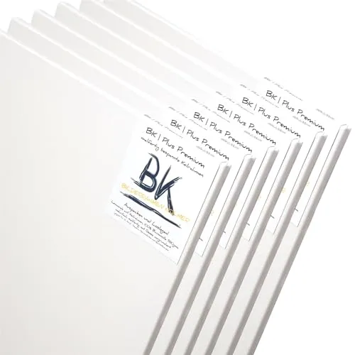 BK BILDERRAHMEN KOLMER 6X B.K. Plus LEINWÄNDE AUF KEILRAHMEN 20x30 cm | 100% Baumwolle, mehrfach grundiert | Premium Malgrund, malfertige bespannte Keilrahmen