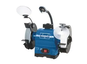 Scheppach Profi Doppelschleifer BG200AL - 200 mm Doppelschleifer mit Induktionsmotor, inkl. Arbeitslampe und Wasserbehälter für präzises Schleifen