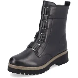 Remonte Damen Winterstiefelette 24537, Schwarz - Wanderschuhe mit optimaler Passform, warmem Futter und rutschfester Laufsohle – ideal für kalte Wintertage und bequem durch den Innenreißverschluss.
