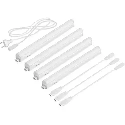 ledscom.de LED Unterbau-Leuchten Rigel 4er Set - Schrankbeleuchtung mit flexibler Reihenschaltung und 397 lm Helligkeit, ideal für energieeffiziente und vielseitige Anwendungen in Küche und Werkstatt.