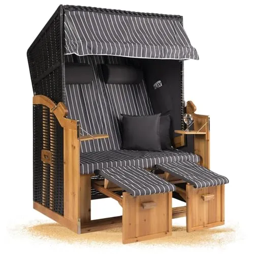 Strandkorb Hanse Ostsee Anthrazit, 2-Sitzer von Strandkorb Hanse
