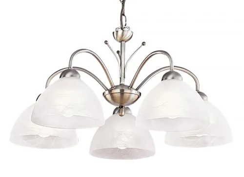 Searchlight Kronleuchter 5-flammig Milanese, LED, Weiß - Eleganter LED-Kronleuchter für das Wohnzimmer, energiesparend mit 5 Leuchtmitteln und stilvollem Design, ideal für eine moderne Atmosphäre.