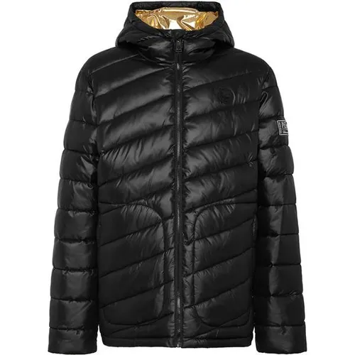 PLEIN SPORT Herren Schlupfjacke Daunenjacke - Sportliche Kapuzenjacke für Training und Freizeit. Leicht, mit glänzendem Nylon, elastischen Säumen und Reißverschlusstaschen. Optimaler Schutz und Komfort für aktive Tage.