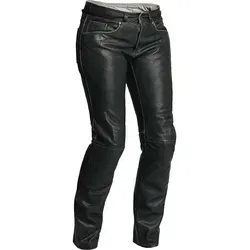 Halvarssons Motorradhose Seth Damen - Stilvolle Lederhose mit Sicherheit - Motorradhosen aus gewaschenem Ziegenleder im Five-Pocket Design, ausgestattet mit verstellbaren Level 2 Knieprotektoren und HI-ART® Verstärkungen für maximale Sicherheit und Komfort.