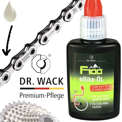 Dr.Wack F100 Fahrrad MTB Ebike Road Kettenöl Pflege extra für E-Kontakte 50ml