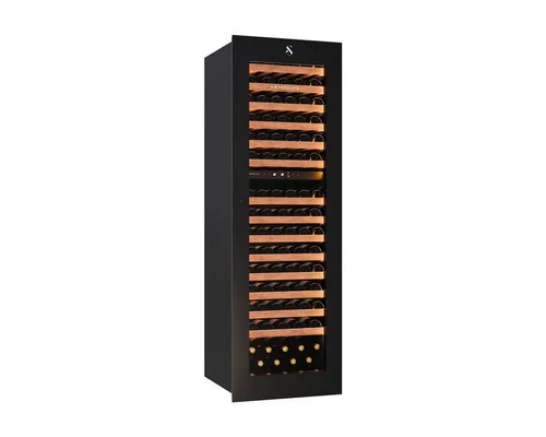 Swisscave Einbauweinkühlschrank WIB-178DFT. 2-Zonen, 178 cm, 94 Flaschen, Touch to open, für 94 Standardflaschen á 0,75l,Touch to Open, UV-abweisende Glastür, Mahagoni-Tablare
