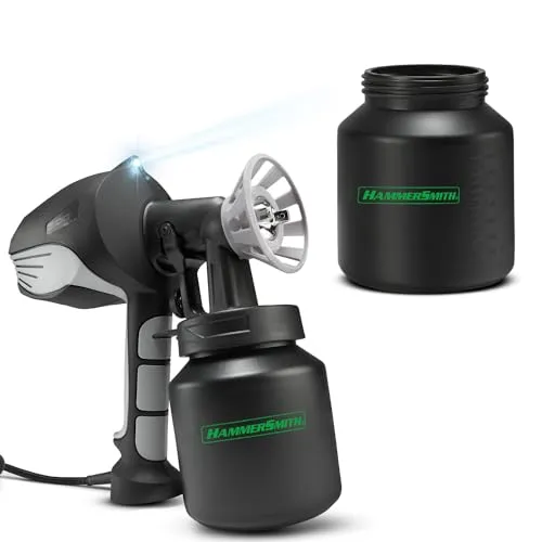Hammersmith PaintBlast Farbsprühsystem - 600W Lackierpistole mit Mikro-Spray-Technologie, präzise Farbanwendung für Innen- und Außenbereiche