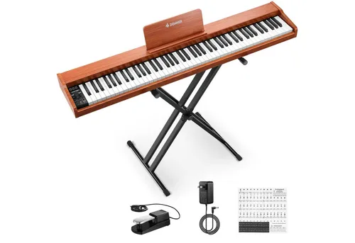Donner DEP-1S Digitalpiano – 88 Tasten E-Piano für Einsteiger mit Bluetooth - Das Donner DEP-1S Digitalpiano bietet eine 88-Tasten-Tastatur mit Anschlagdynamik für ausdrucksstarkes Spiel. Inklusive Bluetooth, USB-MIDI, Sustainpedal und klappbarem Ständer – ideal für Zuhause oder unterwegs.
