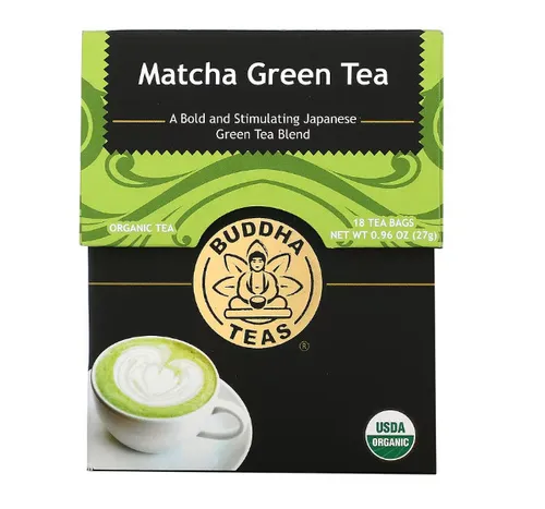 Buddha Teas, Organic Tea, Bio-Tee, grüner Matcha, 18 Teebeutel, 27 g
