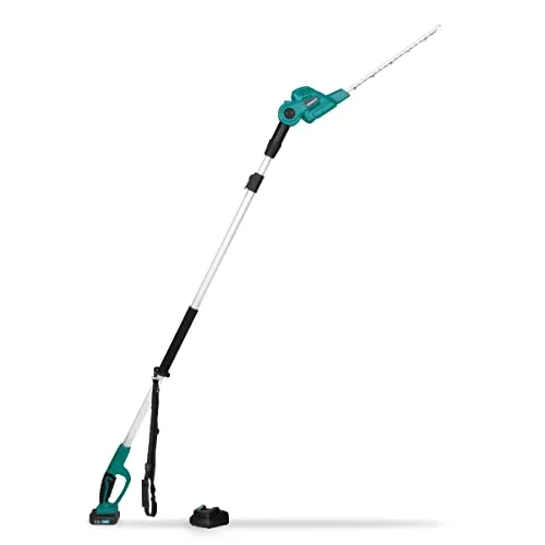 Teleskop-Akku-Heckenschere 20V – Flexibles Schneiden - Heckenscheren mit 2,0Ah Akku und Ladegerät, ideal für müheloses Schneiden von hohen Hecken und Sträuchern dank teleskopierbarem Design.