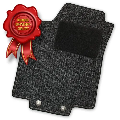 Bär-AfC Auto Fußmatten Doppelrippe passend für Nissan Qashqai J11 2014-2021, Autoteppiche Nadelvlies Anthrazit, Rand Kettelung Anthrazit, Set 4-teilig, NI09475