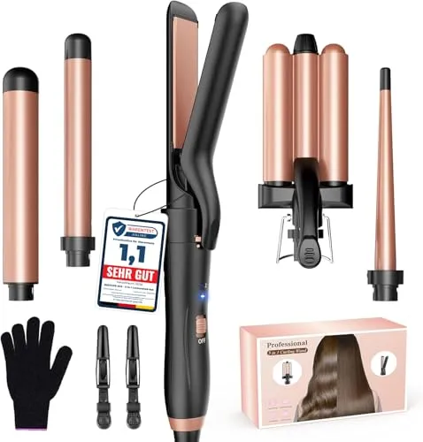 BESTOPE 5-in-1 Lockenstab mit Glätteisen – Antistatische Keramik Technologie