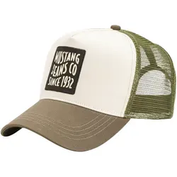 MUSTANG Baseball Cap mit Netzeinsatz - individuell verstellbar in grün - Caps & Hüte - Modische Baseball Cap aus 100% Baumwolle mit netzartigem Einsatz hinten, ideal für Komfort und Anpassungsfähigkeit.