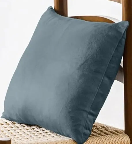 Cotton Market Kissenbezug 40x40 – Velvet Dekokissen – Samt Zierkissen – Elegant Sofakissen – Kissenbezüge Kissen für Wohnzimmer Schlafzimmer – Blau