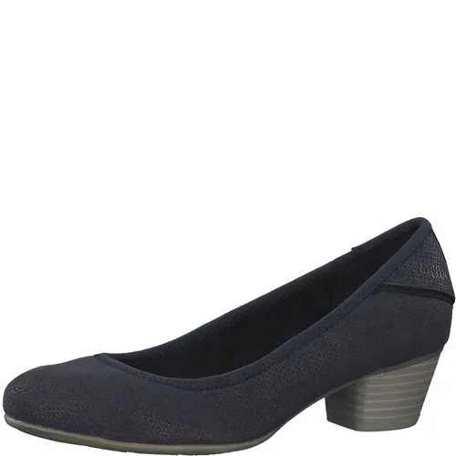 s.Oliver Damen Pumps Blockabsatz Holzoptik 5-22301-20, Blau - Pumps für Damen mit trittsicherem Blockabsatz, aus hochwertigem Synthetik für ein angenehmes Laufgefühl und modischen Look.