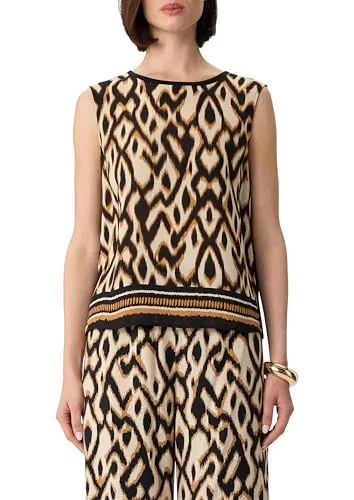 Comma Tanktop - Tanktops: Stylisches ärmelloses Blusenshirt mit All-over-Print, ideal für Casual-Looks und Urlaubsoutfits, sorgt für angenehmen Tragekomfort dank Polyester-Viskose-Mix.