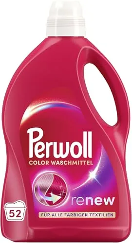 Perwoll Renew Color Waschmittel (52 Waschladungen), Feinwaschmittel reinigt sanft und erneuert Farben und Fasern, für alle farbigen Textilien, Color Waschmittel mit Dreifach-Renew-Technologie