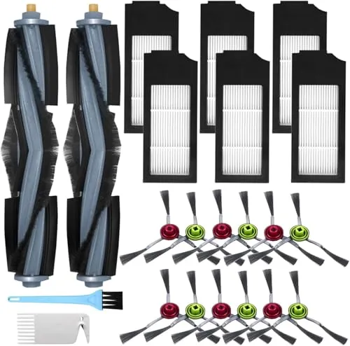 INF Zubehör für Ecovacs DEEBOT X1 Omni/X1-e/X1 Turbo/X1/X1 Plus,2 Kopfbürsten,6 HEPA-Filter,12 Seitenbürsten,2 Reinigungsbürste