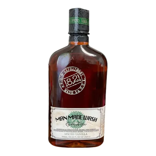 18.21 Man Made Wash Vanilla Spices 530ml - Dusch- & Badeartikel, reinigt und spendet Feuchtigkeit für Haut und Haar, frei von Sulfaten und Parabenen mit einem verführerischen Duft von Vanille und Tabak.