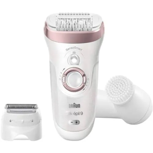 Braun Silk-epil 9-880 SensoSmart - Gold, intelligenter Wet Dry Epilierer mit Andruckkontrolle und 7 Extras für geschmeidig glatte Haut
