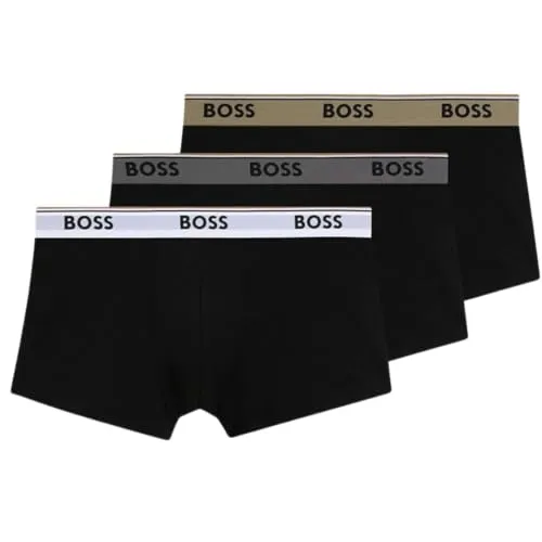 BOSS Trunk 3P Power 10276514 01 - Hochwertige Herrenunterwäsche im 3er-Pack, aus 95% Baumwolle und 5% Elasthan für optimalen Tragekomfort und perfekte Passform.