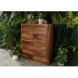 Kommode Sheesham 100x37x111 walnuss gewachst TORONTO #238