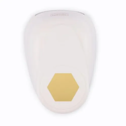 Vaessen Creative Motivstanzer Sechseck - 5.5 x 6.3 cm - Stanzer für Bastelpapier, Tonpapier, Scrapbookpapier oder Decoupagepapier, White/Pink