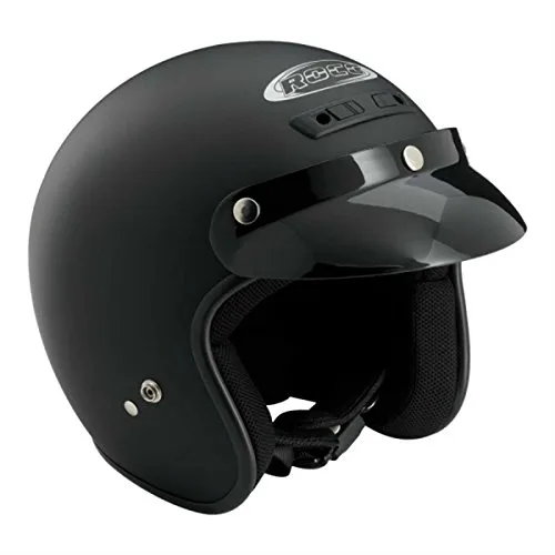 ROCC Classic Matt Motorradhelm, Schwarz, XL von Rocc