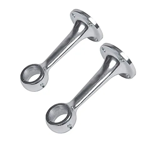 MS Beschläge robuste Kleiderstangenhalter runde Kleiderstangen ø 25mm Deckenhalter Garderobenstangenhalter 1 Paar Schrankstangenhalter Kleiderstangenträger Metall verchromt (Mittelträger)