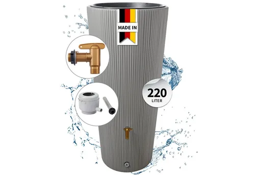 4rain Regentonne VASO 2in1 DECOR 220 L - zinkgrau - Regentonne in elegantem zinkgrau, 2in1 Design als Regenspeicher und dekoratives Element für Ihren Garten.